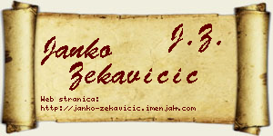 Janko Zekavičić vizit kartica